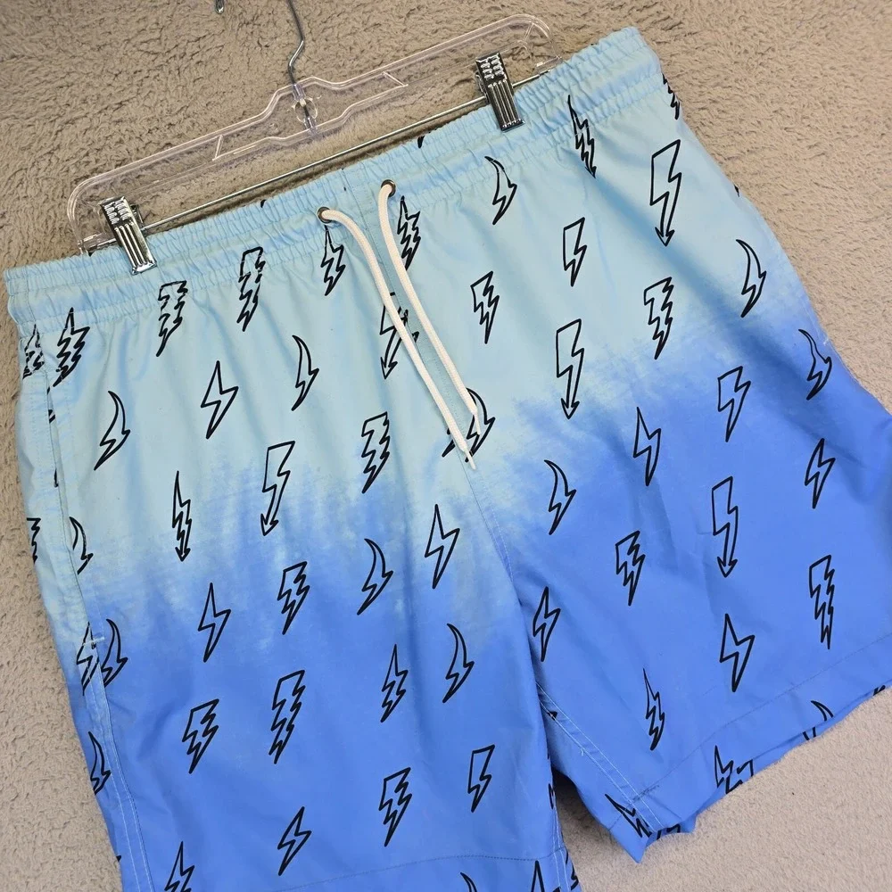 Trunks Surf Swim Co Swimming Trunks Mens XL Blue Bolts Ombre S‎